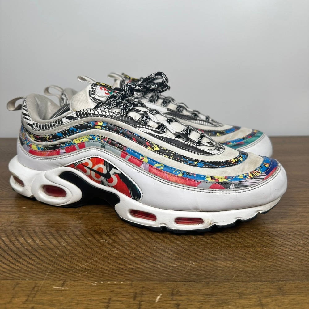 Nike Air Max Plus 97 Mens 12 White City Pride Miami 305 BV1227-100 Sneakers 2018